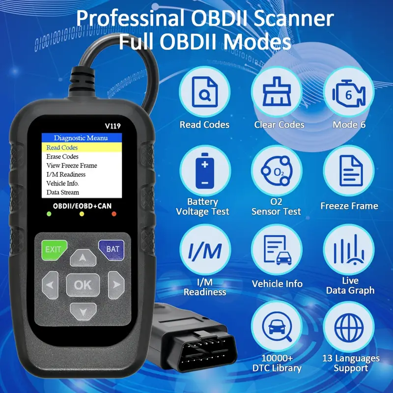 Lecteur de codes OBD2 V119, ou - Power Supply Tester avis et prix